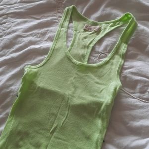 Lime Green Long Racerback Tank